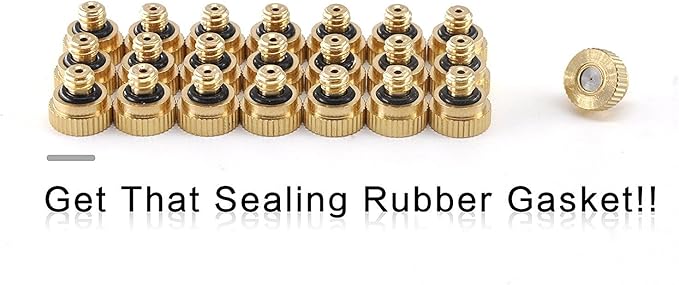 Brass Misting Nozzles for Outdoor Cooling System 22 pcs,0.012" Orifice (0.3 mm) 10/24 UNC by Aootech