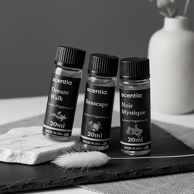 Scentia Luxury Fragrance Collection Diffuser Oils – 3×20 ml Aromatherapy Set | Premium Scents Inspired by 5-Star Destinations | Long Lasting Aroma, Gift-Ready Essential Oil Blend