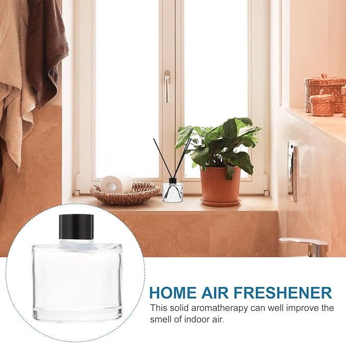 50ml Glass Aroma Diffuser Bottles with 16cm Black Reed Sticks Essential Oil Diffuser Bottles for Home Fragrance and Aromatherapy