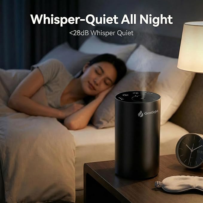 GentleJet LiteMist Waterless Nebulizing Essential Oil Diffuser – Cold Air Aromatherapy, USB-C Cordless 2000mAh Battery, Aluminum Portable for Home Office Car, 20ml