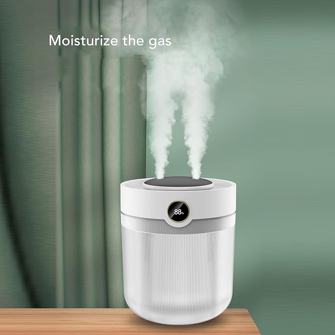 ASHATA 2000ML Dual Mist Top Fill Humidifier & Essential Oil Diffuser with Color LED Lights, 2 Spray Modes, Quiet Cool Mist Humidifiers for Bedroom Office Home
