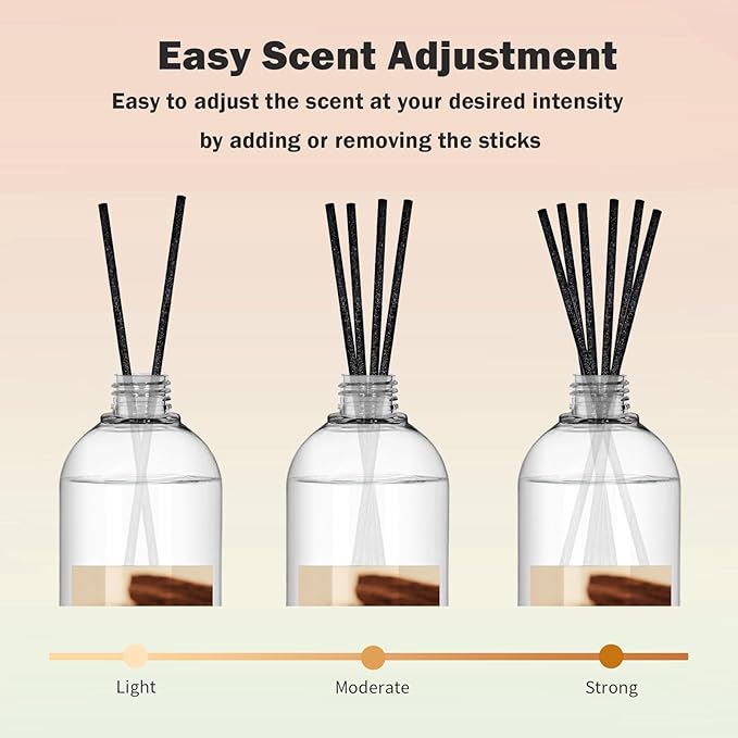 SCENTORINI Reed Diffuser Oil Refill, 16.9oz Natural Sandalwood Scented Essential Oil with 6 Sticks, Long Lasting Home Fragrance for Large Space, Bathroom, Spa Room Aromatherapy, Hotel & Office Decor