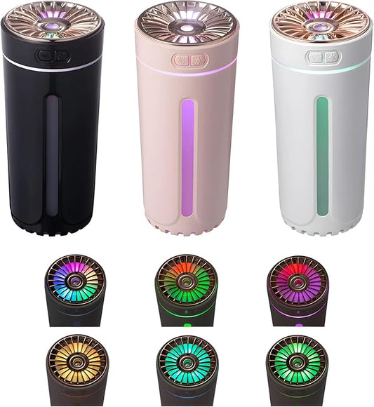 Portable Silent USB Car Diffuser with LED Light - Car Aromatherapy Diffusers for Essential Oils, USB-Powered with 7-LED Color Lights, for Car Room Home Office Bedroom (3PCS)