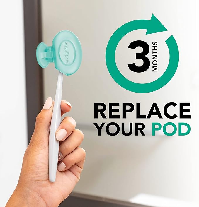 Steripod Clip-On Toothbrush Protector with Peppermint Essential Oils, Keeps Toothbrush Fresh and Clean, Travel Accessories, Fits Most Manual and Electric Toothbrushes, 2 Count (Pack of 5)