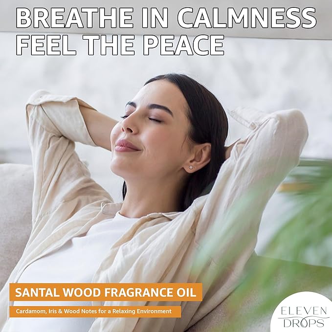 Santal Fragrance Oil | Cardamom, Iris & Woody Notes | Long Lasting Scent Reed Diffuser Oil for Home, Office, Hotel, Spa, Car & Linen Spray | Pet Friendly IFRA Compliant, 16 oz