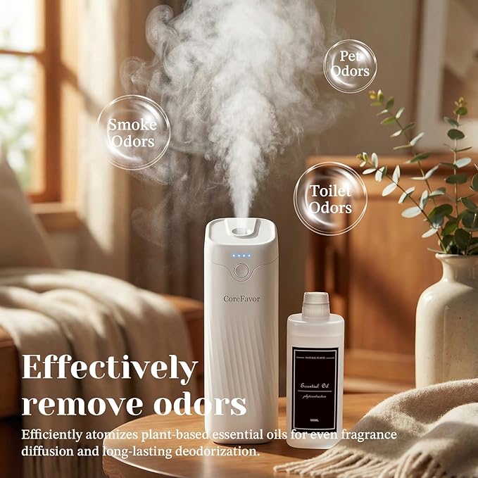 Diffuser,Waterless Essential Oil Diffuser, 4.06floz (Luxury) Home Aroma Diffuser with Adjustable Scent Intensity,Rechargeable & Wall-Mountable,Quiet Fragrance Diffuser for Home Car Office