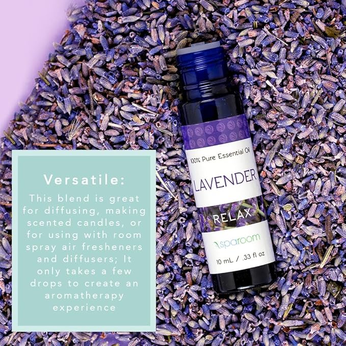 SpaRoom Aromatherapy 100% Pure Essential Oils for Diffusers and Air Freshners, Relax Lavender, 10 mL