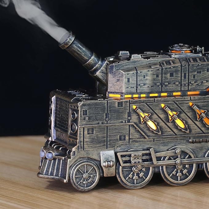 Vintage Train Essential Oil Diffuser, 300ml Retro Train Quiet Aromatherapy Diffuser and Humidifier with Dual Color LED Light & 2 Mist Modes, Creative Home Decor & Gifts