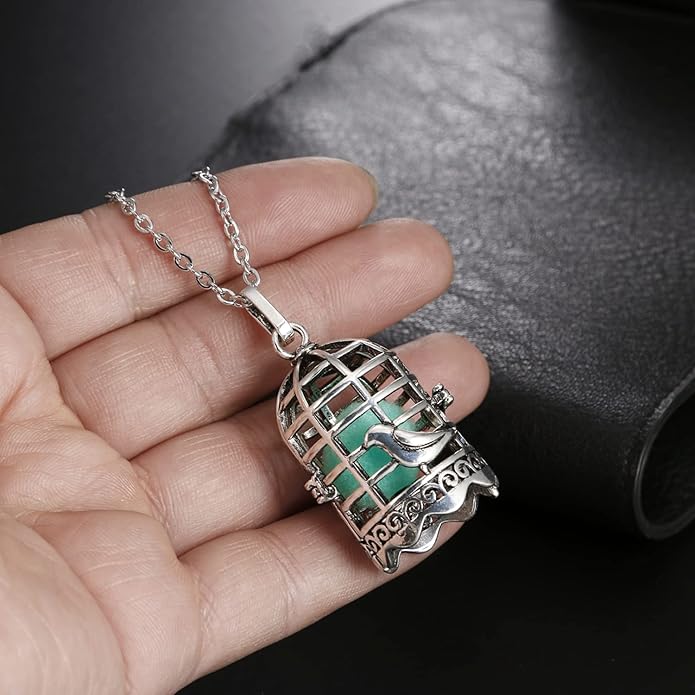 Mixed Pearl Cage Locket Pendants Set, Essential Oil Diffuser DIY Necklace Bracelet Jewelry Making Craft, Bulk Beads Aromatherapy Diffuser Charms Gifts for Women Girls
