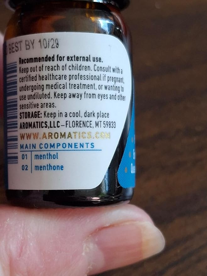 Aromatics International Premium Organic Peppermint Essential Oil 5ml | 100% Pure Essential Oil for Diffusion & Aromatherapy