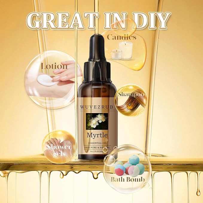 Myrtle Essential Oil 30ML - 100% Pure and Natural Oils for Aromatherapy Diffuser - 1 Fl Oz/Myrtle
