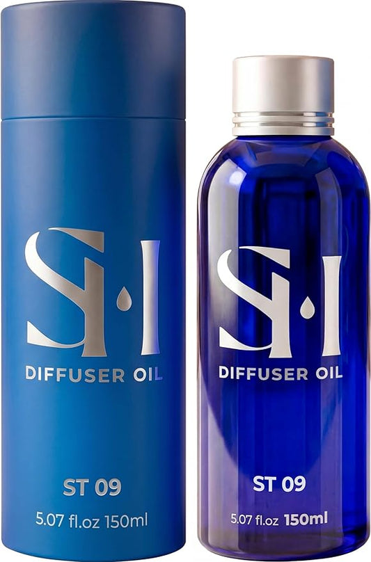 Santal ST09 Hotel Scent Diffuser Oil | 5.07 Fl oz (150 ml) - Waterless Diffuser Oil Refill & Highly Concentrated Fragrance Oil, Diffuser Oil Scents Luxury, Hotel Oil Diffuser