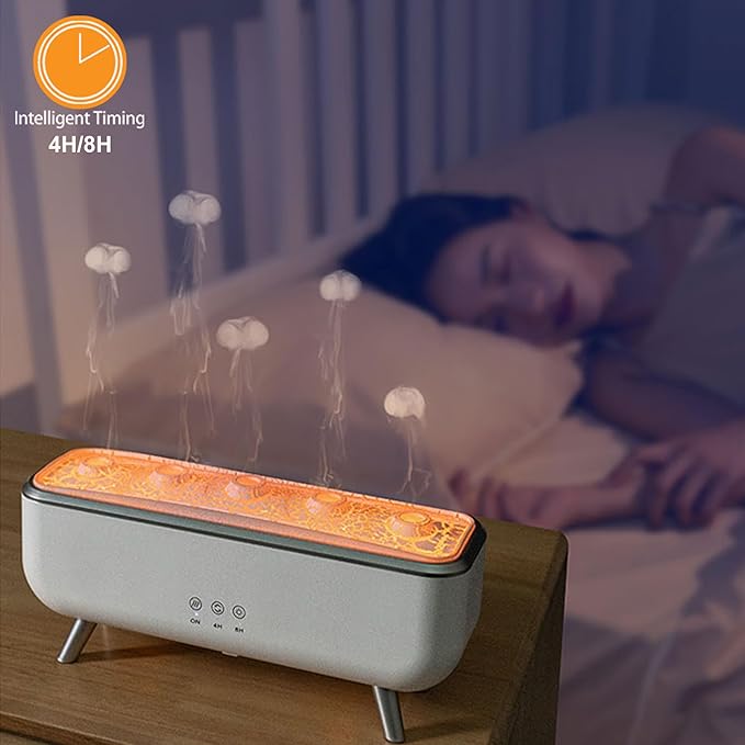 Aromatherapy Diffuser & Essential Oil Diffuser Humidifier with 5 Nozzles, Jellyfish Mist Design, 7-Color Gradient LED Lights, Remote Control, 300mL Water Tank for Home/Office