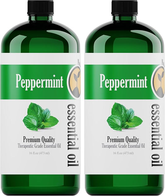 Natures-Star Peppermint Essential Oil 2-Pack (16oz Each, 32oz Total) – Therapeutic Grade – Candle Making – Peppermint Oil Bulk