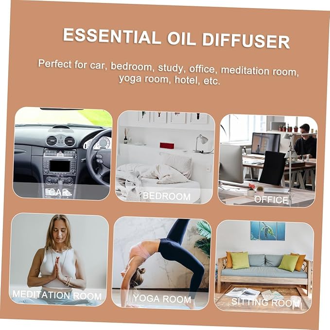 Abaodam Wooden Essential Oil Diffuser Cherry Wood Natural Desktop Incense Diffuser Portable Practical Aromatherapy Scent Block for Home Bedroom Air Freshener