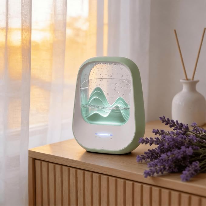 Rain Drop White Noise Machine with Realistic Rain Sounds – Bluetooth Speaker,Sleep Therapy Humidifier,Ambient Light & Aroma Diffuser for Bedroom Relaxation, Meditation & Stress Relief