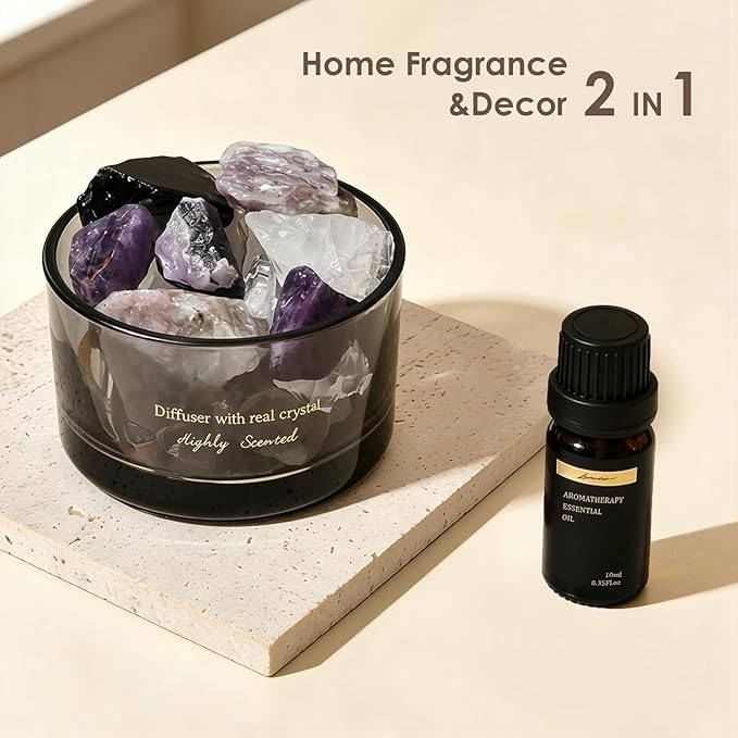 Aroma Stone Passive Diffuser with Essential Oils for Home, Bathroom, Office | Room Scent | Home Decor & Fragrance, Elegant Gift Packaging(Lavender Scent)