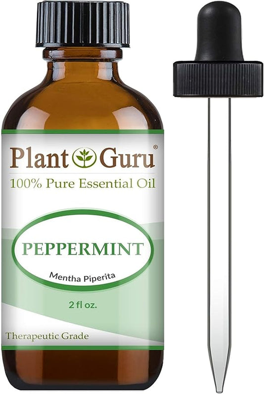 Peppermint Essential Oil 2 oz 100% Pure Undiluted Therapeutic Grade Extract of Mentha Piperita, Great for Aromatherapy Diffuser, Skin Body and Hair