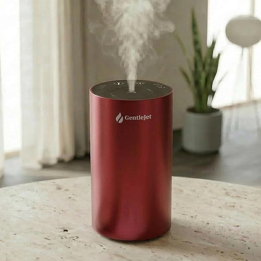 GentleJet LiteMist Waterless Nebulizing Essential Oil Diffuser – Cold Air Aromatherapy, USB-C Cordless 2000mAh Battery, Aluminum Portable for Home Office Car, 20ml