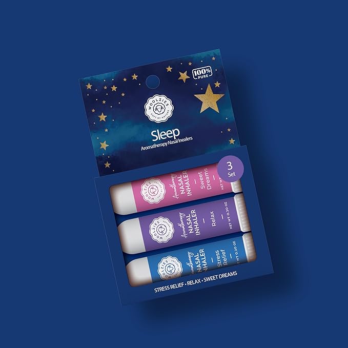 Aromatherapy Nasal Inhaler Sticks Collection - All-Natural Wellness Kit | Made with Undiluted Essential Oil Blends for Overall Well-Being (3 Pack, Sleep)