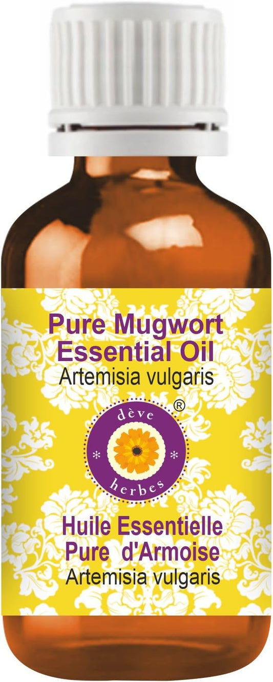 dève herbes Mugwort Essential Oil (Artemisia vulgaris) Pure | Non-Sticky | Non-Greasy | Lightweight | Men & Women | All Skin Types | Steam Distilled 30ml (1 oz)