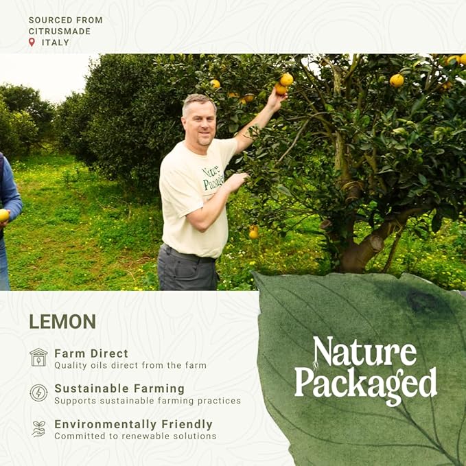 Lemon Essential Oil - Direct from Citrusmade Southern Italy - Cold Pressed - Aceite de Limón for Aromatherapy, Massage, Diffuser, DIY Candle and Soap Making - 15ml