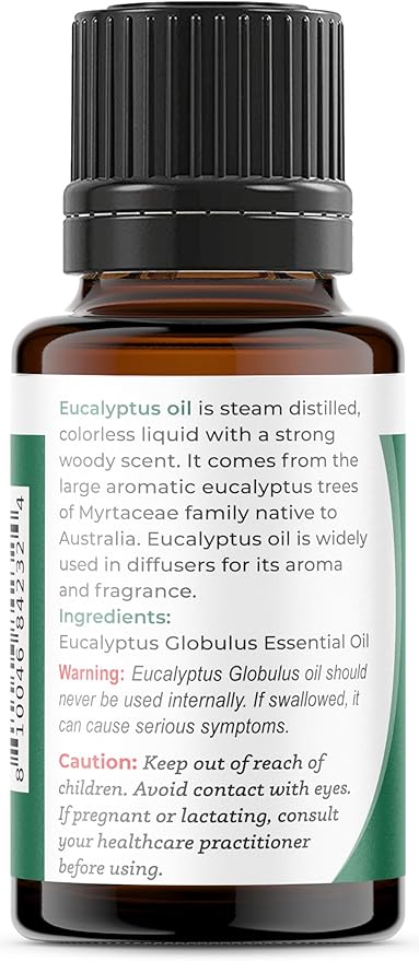 Viva Doria Eucalyptus Essential Oil, 100% Pure, Natural, Essential Globulus Oil, Australian Type, Undiluted, for Aromatherapy | Food Grade, 15 mL (0.5 Fluid Ounce)