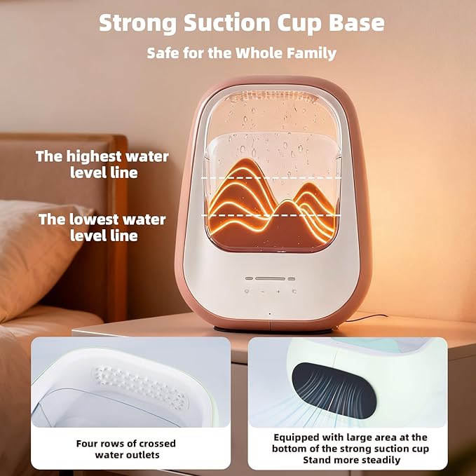 8-in-1 White Noise Sound Machine with Aroma Diffuser, Rain Sound Machine for Sleeping, Stress Relief, Waterfall Sound Machine Night Light Timer for Bedroom Office Home Decor, Amber