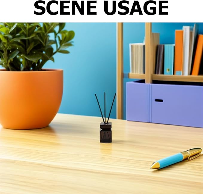 TOYANDONA Square Rattan Aroma Diffuser Bottle Kit 100ml Glass Refillable No Fire Aromatherapy Container with White Waxwood Lid and Reed Sticks for Home Fragrance