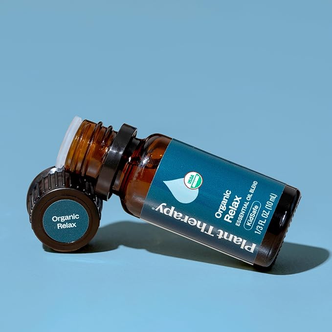 Plant Therapy Organic Relax Essential Oil Blend 100% Pure, Undiluted, Natural Aromatherapy, Therapeutic Grade 10 mL (1/3 oz)