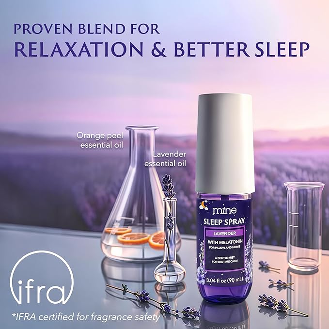 Lavender Sleep Spray with Melatonin - Relaxing Gifts for Teen Girls and Women – Natural Pillow Mist for Sleep, Calming Bed Spray for Adults, Gifts for Mom