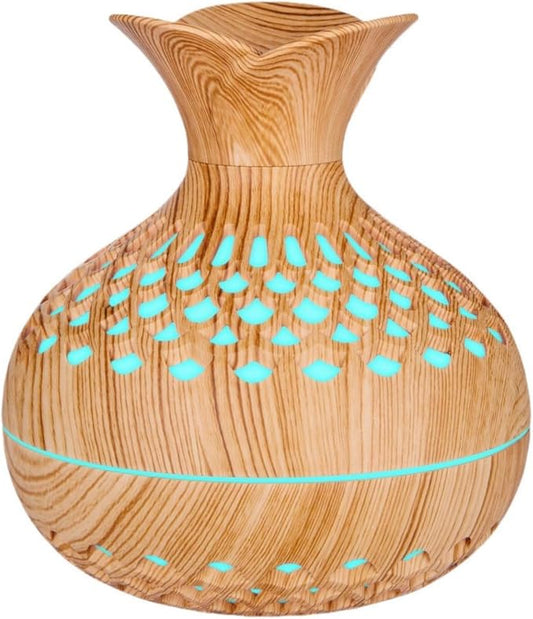 Humidifiers for Bedroom, 300ml Portable Mini Humidifier Wooden Vase Flower Diffuser for Baby Bedroom Travel Office
