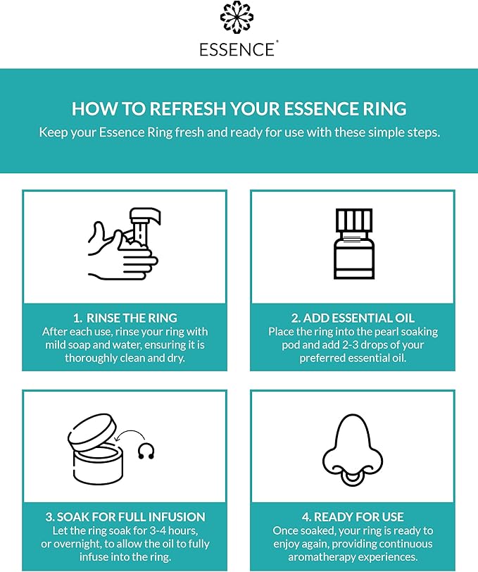 Essence Wearable Aromatherapy Nasal Diffuser – Breathe Easy Essential Oil Nose Ring Refresh Kit – Personal Scent Clip for Travel, Work & Everyday Use – Made in USA