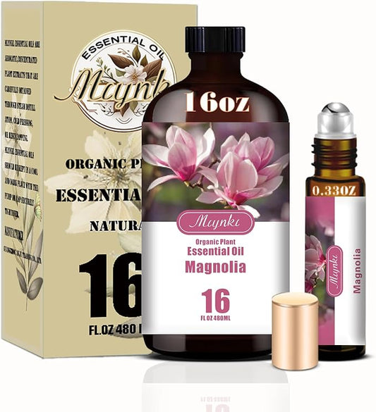 Magnolia Essential Oil – MLYNKL Magnolia Oils 16.33 fl oz for Diffusers, Humidifiers, Massage, DIY Candles, Soap, Cleaning, Home, Yoga, Office, Gifts - 490 ml