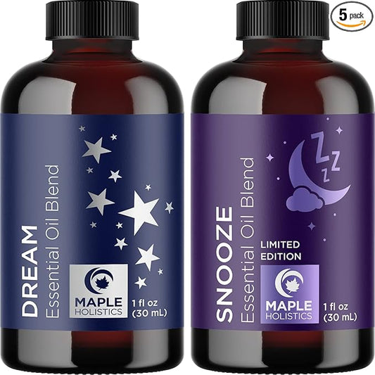 Relaxing Essential Oils for Diffusers for Home - Snooze and Dream Sleep Essential Oil Blends for Diffusers with Pure Essential Oils Including Lavender Roman Chamomile and Peppermint