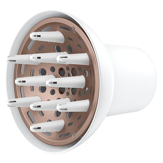 Conair Double Ceramic Universal Diffuser Attachment for Hair Dryer, Volumizing Universal Blow Dryer Diffuser for Frizz-Free Curls, Fits Dryers with Nozzles from 1.75" to 2.1", White