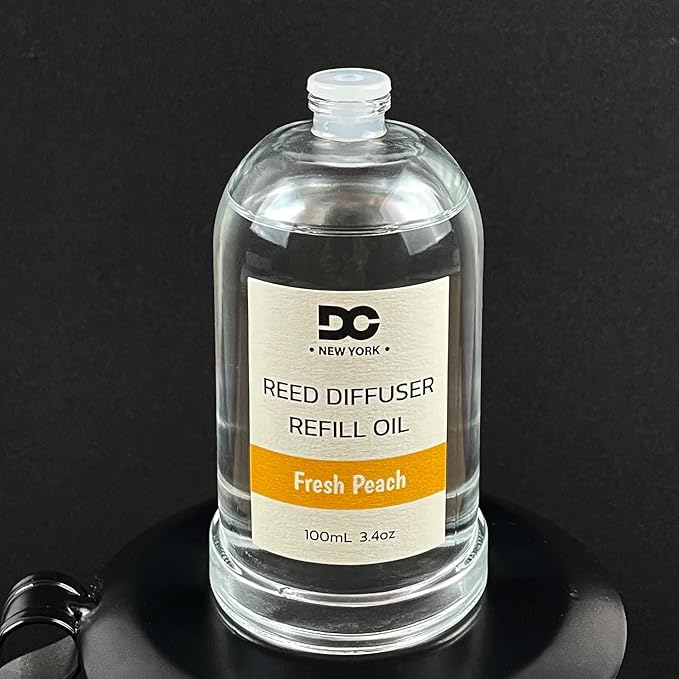 Daniella's Candles Fresh Peach Reed Diffuser Refill Oil, 3.4oz/100ml, Premium Fragrance Oil, Home Fragrance, Long Lasting, Oil for Reed Diffuser