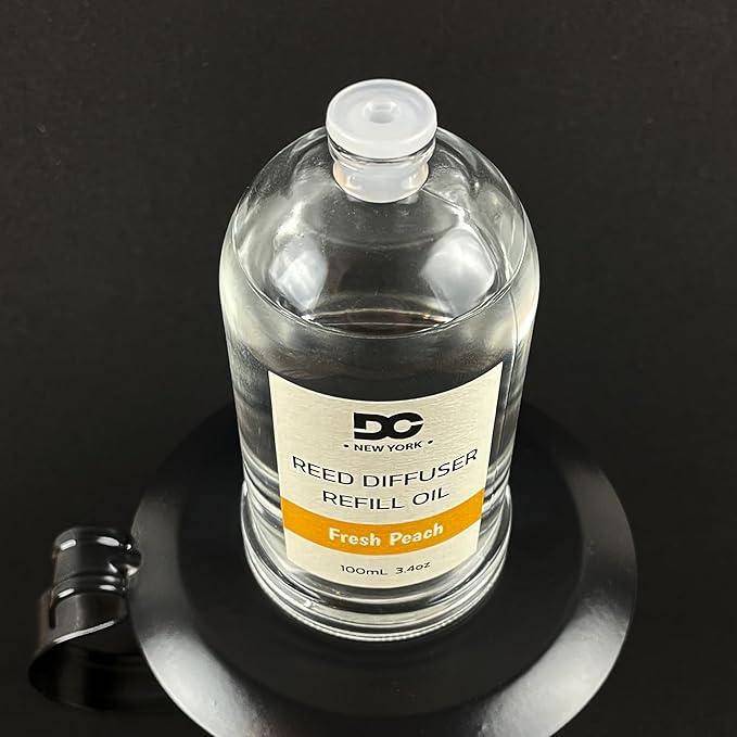Daniella's Candles Fresh Peach Reed Diffuser Refill Oil, 3.4oz/100ml, Premium Fragrance Oil, Home Fragrance, Long Lasting, Oil for Reed Diffuser