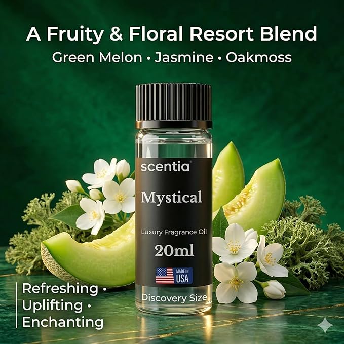 Scentia Mystical Aromatherapy Oil for Diffuser – Hotel Scent Inspired by Wynn Las Vegas – 20 mL – Melon, Raspberry & Jasmine Natural Fragrance Oil for Waterless & Cold Air Diffusers, Made in USA