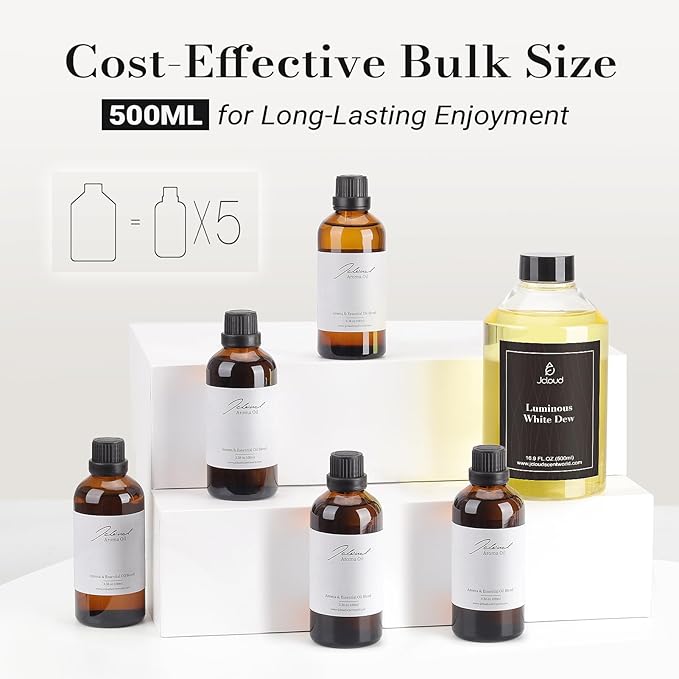 JCLOUD Smart Scent Air Machine 1000ML, Hotel Scent Diffuser Cover Up to 4500 Sq. Ft., Black & Luminous White Dew Diffusers Oil 500ML - Inspired by The Westin Hotel Scent