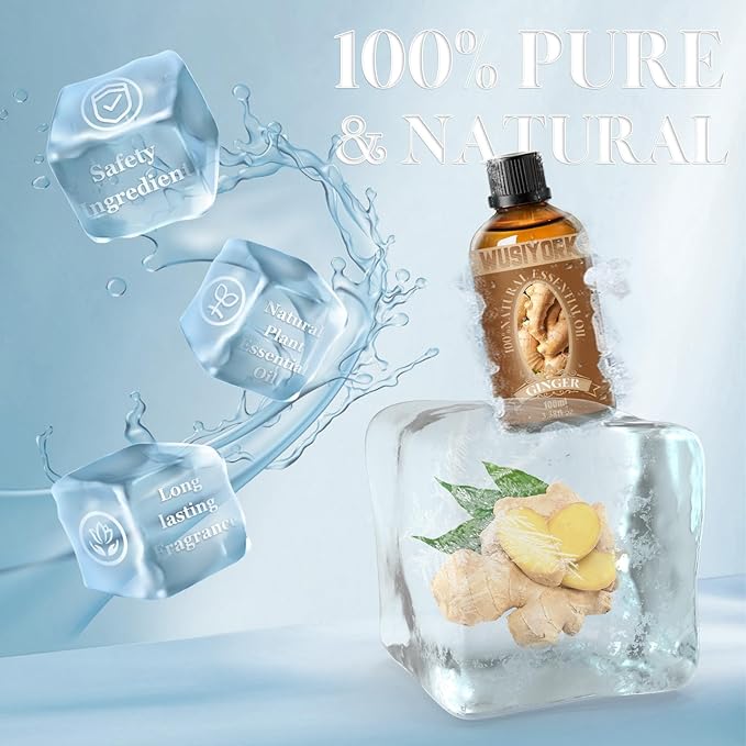 Ginger Essential Oil 100ML - 100% Pure and Natural Therapeutic Grade Oils for Aromatherapy Diffuser - 3.4 Fl Oz/Ginger