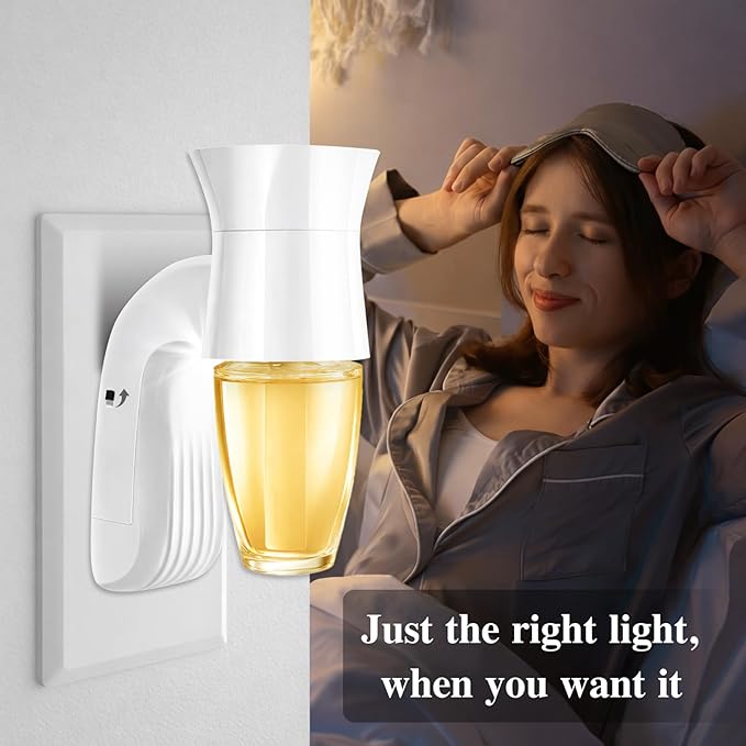 3 Pack Wall Fragrance Plug in with Night Light Compatible with Bath & Body Works Wallflowers, Plug in Aromatherapy Diffuser for Bedroom, Home Fragrance, Relaxing Atmosphere - White