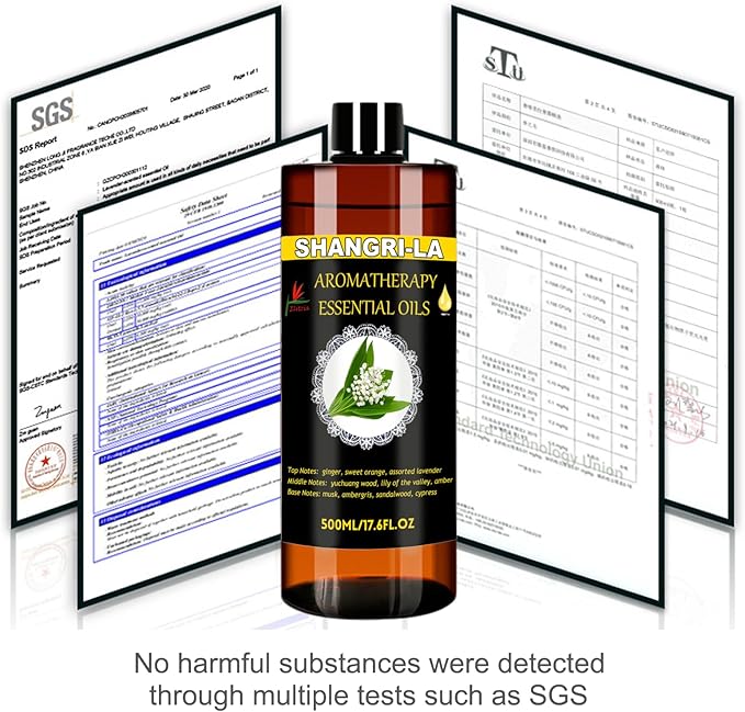 Essential Oils Ultrasonic Diffuser Oil Refill 17.6fl.oz Large Volume Plant-Based Formula Aromatherapy Oil Air Refreshing Odor Reducing Long Lasting Scent Home Hotel Office Use Elitzia ET500EO1