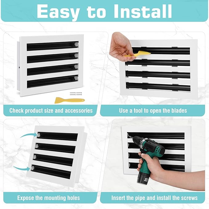 12x8 Modern AC Vent Cover 2Pack, Decorative White Air Vent (Duct Opening Cutout), All Aluminium Standard Linear Slot Diffuser, Low Noise - Register Grille for Ceiling, Walls & Floors