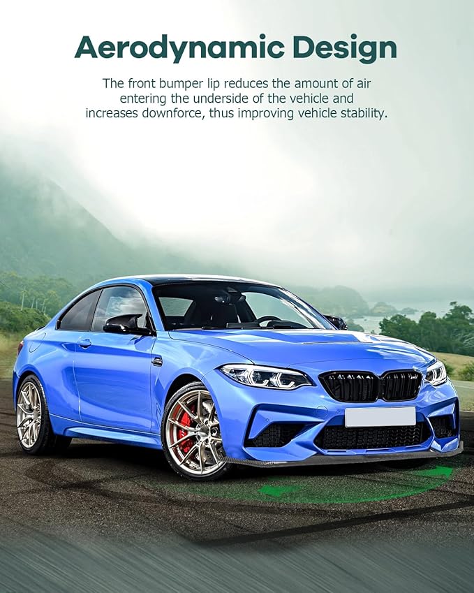 SCITOO Plastic Front Lip Spoiler fits for 2016-2020 for BMW for M2 F87 Glossy Carbon Look Front Bumper Lip