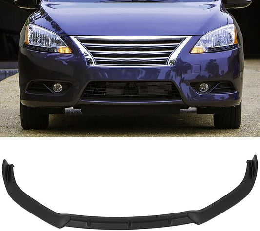 SCITOO Matte Black Front Bumper Lip STP Style3pcs Fits for 2013-2015 for Nissan Sentra PP Front Lip Spoiler