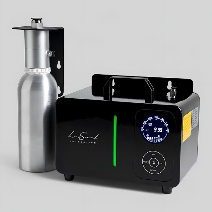 Museum Aroma Diffuser for up to 7500 sqft - HVAC conection Luxury Aroma Diffuser, Heatless, Waterless, Smart Timer, No Residue - Luxscent Collection Scenting System for Home, Office or Business
