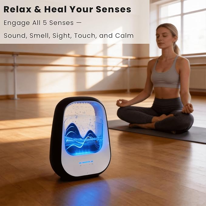 Rain Drop White Noise Machine with Realistic Rain Sounds – Bluetooth Speaker,Sleep Therapy Humidifier,Ambient Light & Aroma Diffuser for Bedroom Relaxation, Meditation & Stress Relief