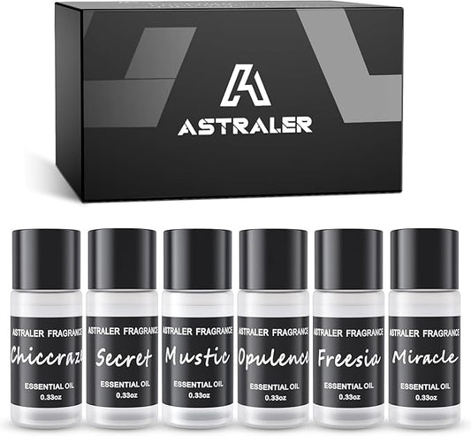 Luxury Series 6-Pack Car Air Freshener Refills (10mL Each) | Smart Diffuser Essential Oil Kit with 6 Unique Fragrances | Long-Lasting Scents for Car Aromatherapy