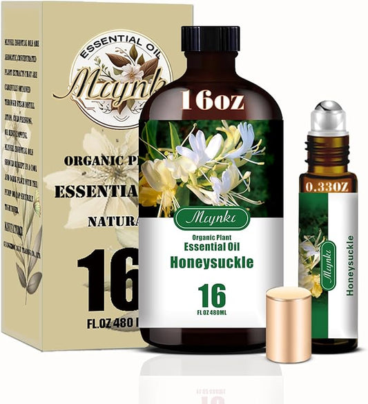 Honeysuckle Essential Oil – MLYNKL Honeysuckle Oils 16.33 fl oz for Diffusers, Humidifiers, Massage, DIY Candles, Soap, Cleaning, Home, Yoga, Office, Gifts - 490 ml